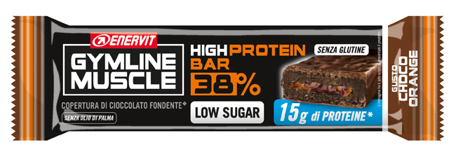 ENERVIT GYMLINE PROTEIN BAR 38% BARRETTA CIOCCOLATO-ARANCIA 40 G - Farmacia Del Monaco