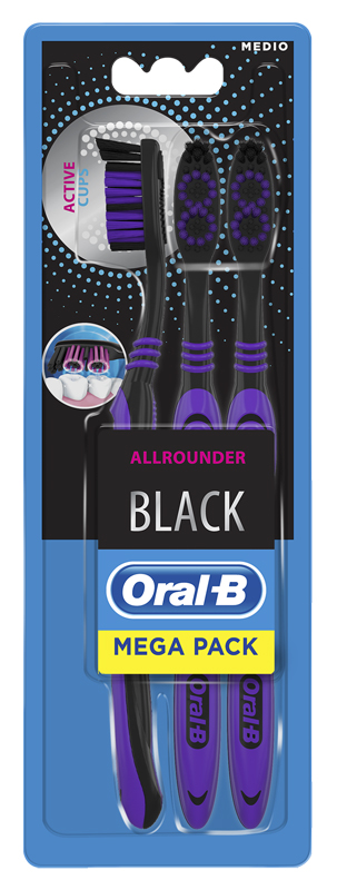 ORALB ALL ROUNDER BLACK SPAZZOLINO MANUALE 3 PEZZI - Farmacia Del Monaco