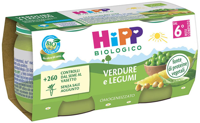 HIPP BIO OMOGENEIZZATO VERDURE/LEGUMI 2X80 G - Farmacia Del Monaco