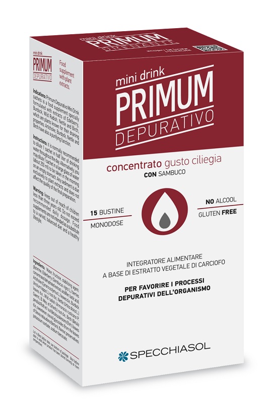 PRIMUM DEPURATIVO MINIDRINK CILIEGIA 15 STICK DA 10 ML - Farmacia Del Monaco