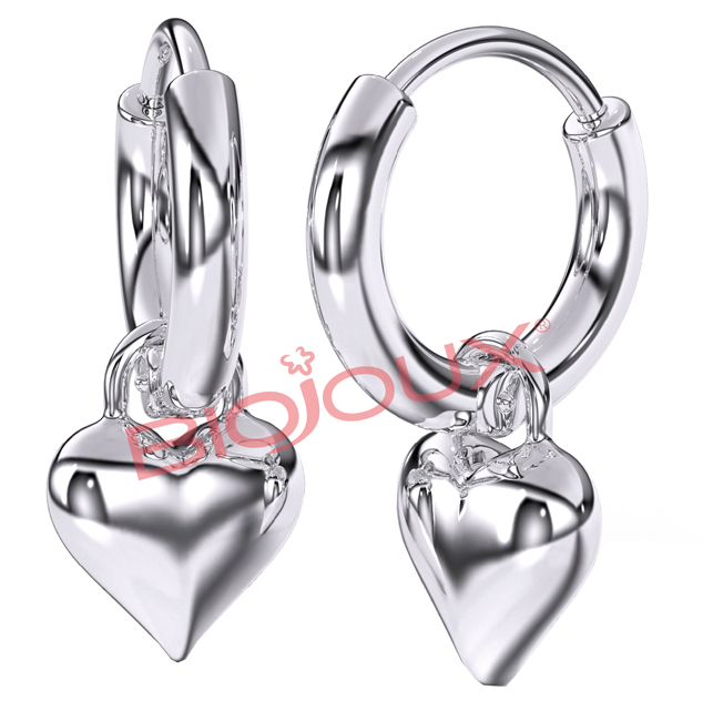 BJT227 ORECCHINO HOOP HEART - Farmacia Del Monaco