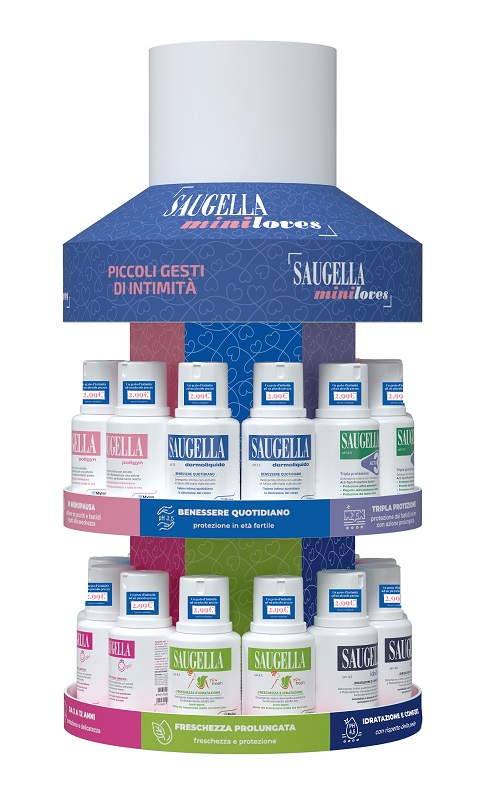 SAUGELLA MINI LOVES EXPO 2 IDRASERUM 100 ML + 2 DERMOLIQUIDO 100 ML + 2 GIRL 100 ML + 2 YOU FRESH 100 ML + 2 ACTI3 100 ML + 2 POLIGYN 100 ML - Farmacia Del Monaco