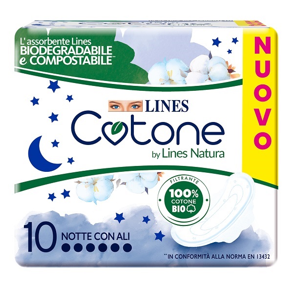 LINES COTONE BIO ULTRA NOTTE 10 PEZZI - Farmacia Del Monaco