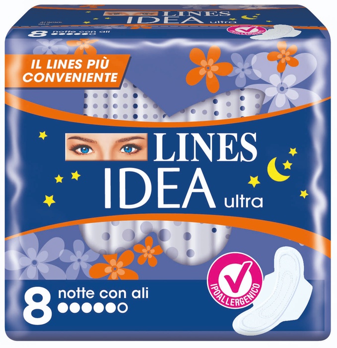 LINES IDEA ULTRA NOTTE ALI 8 PEZZI - Farmacia Del Monaco