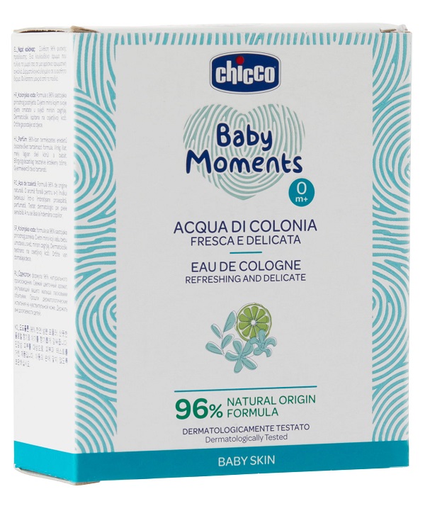 CHICCO BABY MOMENTS ACQUA DI COLONIA FRESCA E DELICATA 100 ML - Farmacia Del Monaco