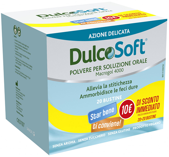 DULCOSOFT 20 BUSTINE BIPACK 1+1 - Farmacia Del Monaco