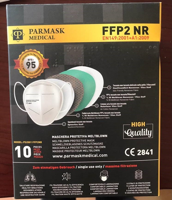 MASCHERINA FFP2 PS2001 NERO 10 PEZZI - Farmacia Del Monaco