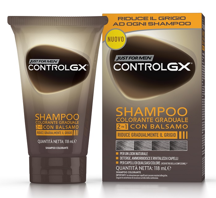 JUST FOR MEN CONTROL GX SHAMPOO COLORANTE GRADUALE 2 IN 1 CON BALSAMO 150 ML - Farmacia Del Monaco