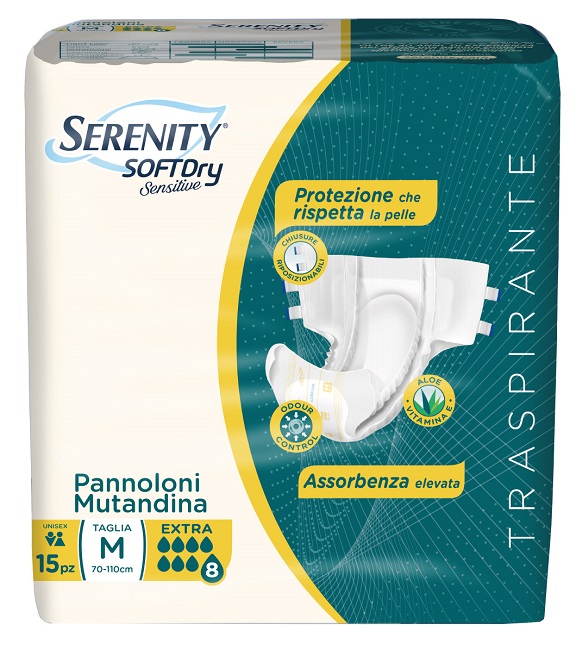 PANNOLONE MUTANDINA SERENITY SD SENSITIVE EXTRA M 15 PEZZI - Farmacia Del Monaco