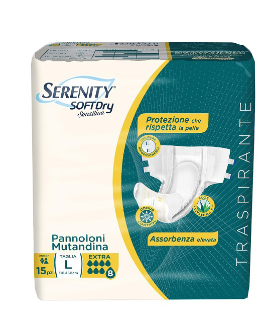 PANNOLONE MUTANDINA SERENITY SD SENSITIVE EXTRA L 15 PEZZI - Farmacia Del Monaco