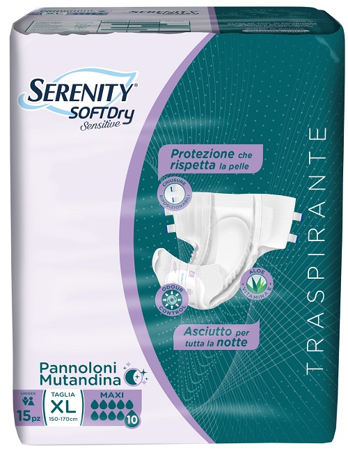 PANNOLONE MUTANDINA SERENITY SD SENSITIVE MAXI XL 15 PEZZI - Farmacia Del Monaco