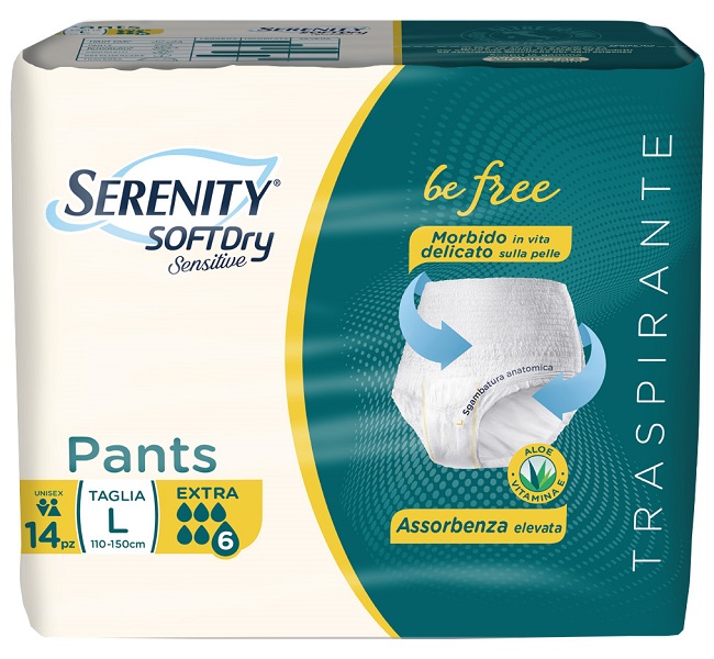 SERENITY PANTS SD SENSITIVE BE FREE EXTRA L 14 PEZZI - Farmacia Del Monaco