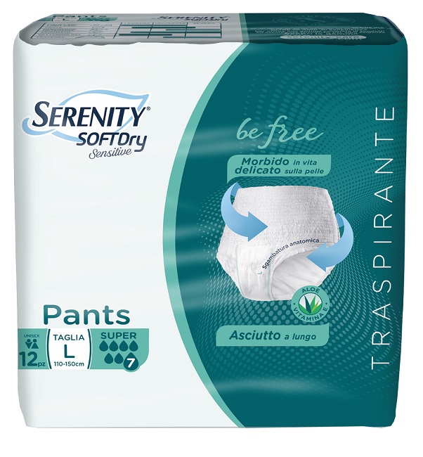 SERENITY PANTS SD SENSITIVE BE FREE SUPER L 12 PEZZI - Farmacia Del Monaco