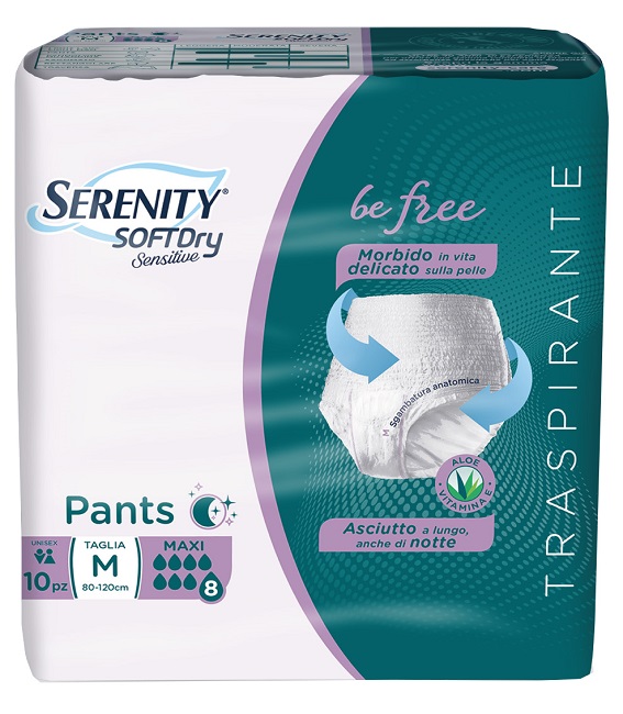 SERENITY PANTS SD SENSITIVE BE FREE MAXI M 10 PEZZI - Farmacia Del Monaco