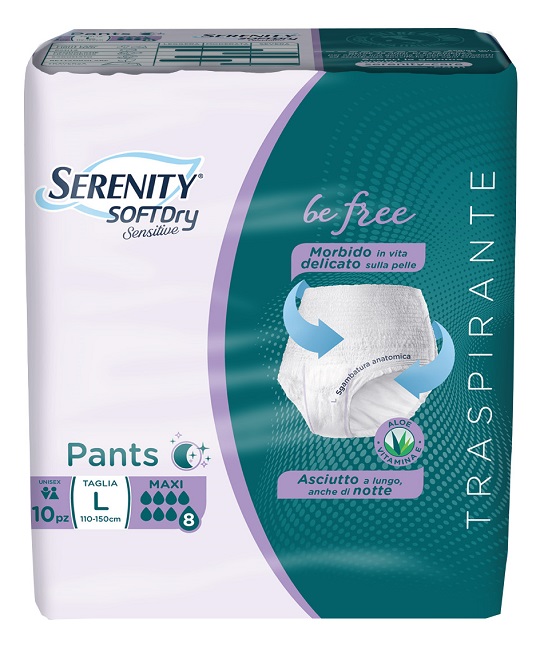 SERENITY PANTS SD SENSITIVE BE FREE MAXI L 10 PEZZI - Farmacia Del Monaco