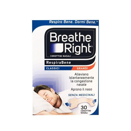 CEROTTI NASALI BREATHE RIGHT CLASSICI GRANDI 30 PEZZI - Farmacia Del Monaco