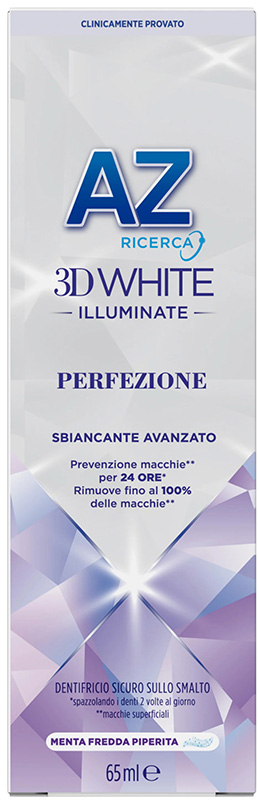 AZ 3D WHITE ILLUMINANTE PERFEZIONE SBIANCANTE AVANZATO DENTIFRICIO 50 ML - Farmacia Del Monaco