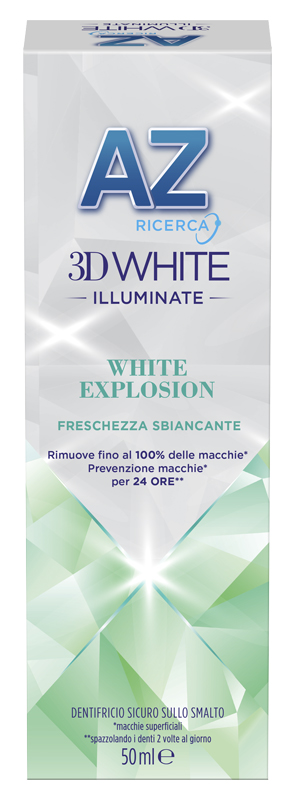 AZ 3D WHITE ILLUMINANTE WHITE EXPLOSION DENTIFRICIO 50 ML - Farmacia Del Monaco
