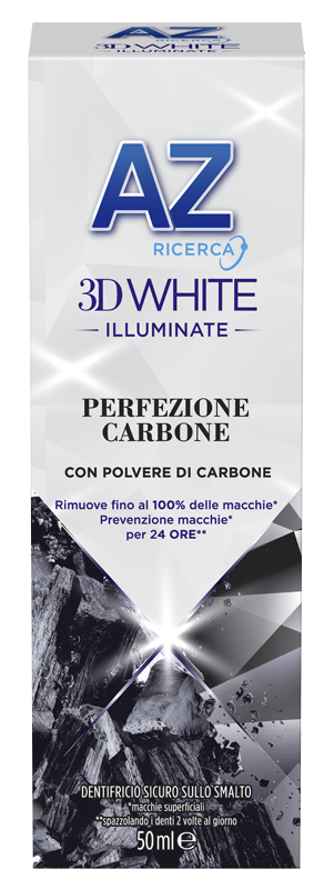 AZ 3D WHITE ILLUMINANTE PERFEZIONE CARBONE DENTIFRICIO 50 ML - Farmacia Del Monaco