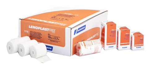 FARMABAN LENOPLAST FREE 10CMX2,7M 4,5 M IN TENSIONE BENDA ADESIVA ELASTICA LATEX FREE SCATOLA SINGOLA - Farmacia Del Monaco