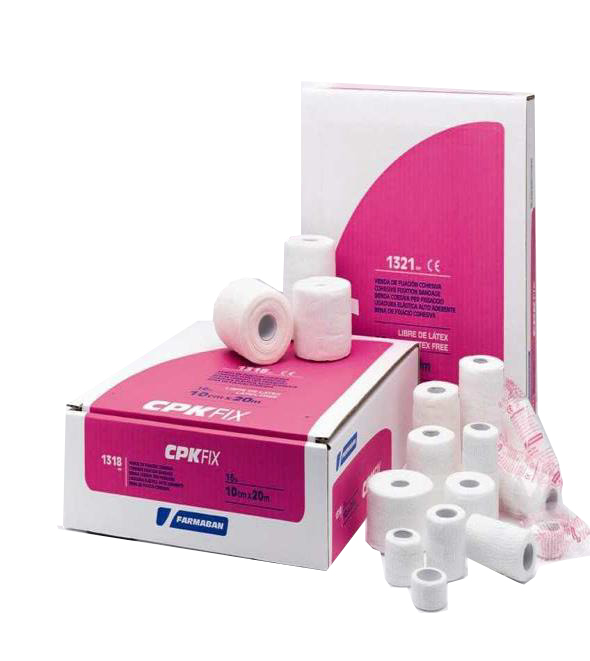 FARMABAN CPK FIX LATEX FREE 10CM X 20M BENDA ELASTICA COESIVA DI FISSAZIONE LATEX FREE DISPENSER BOX 16 PEZZI - Farmacia Del Monaco