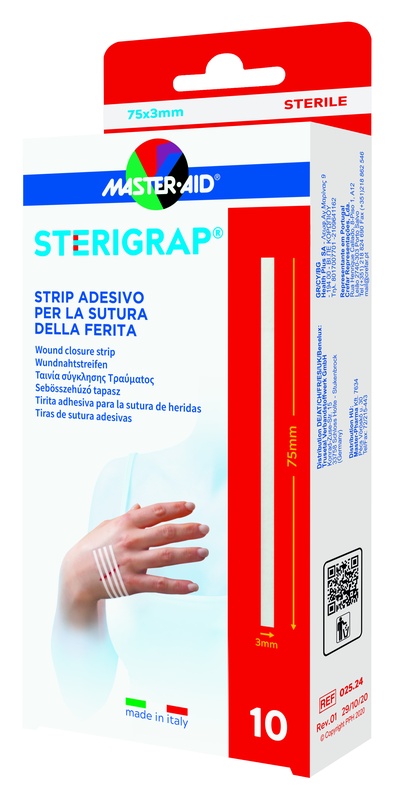 MASTER-AID STERIGRAP STRIP ADESIVO SUTURA FERITE 75X3 MM 10 PEZZI - Farmacia Del Monaco