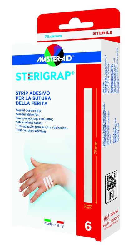 MASTER-AID STERIGRAP STRIP ADESIVO SUTURA FERITE 75X6 MM 6 PEZZI - Farmacia Del Monaco