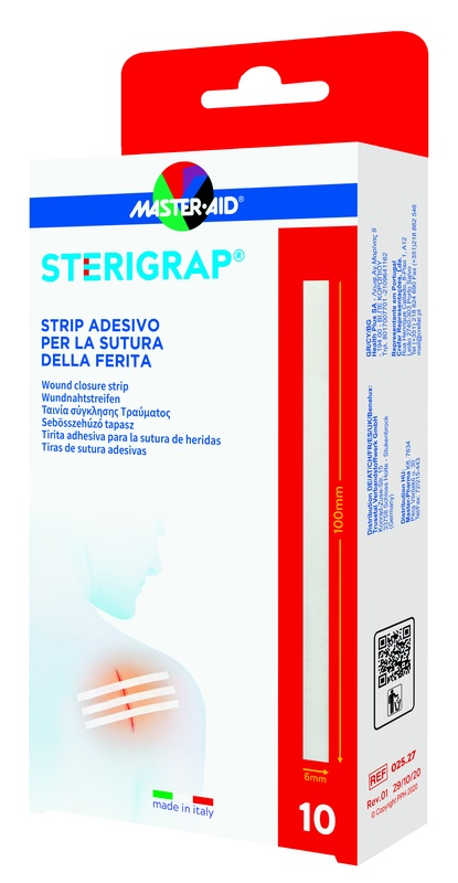 MASTER-AID STERIGRAP STRIP ADESIVO SUTURA FERITE 100X6 MM 10 PEZZI - Farmacia Del Monaco