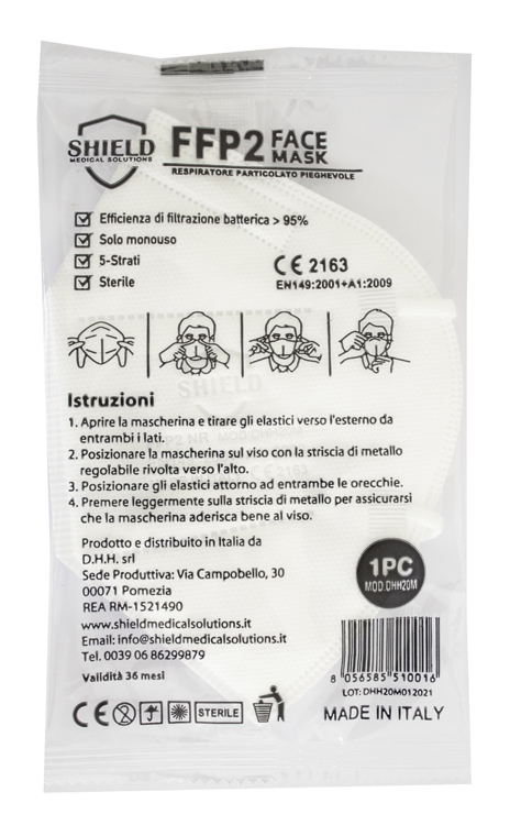SHIELD FFP2 FACE MASK 1 PEZZO - Farmacia Del Monaco