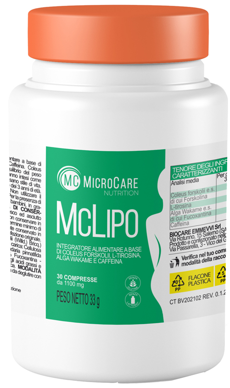 MICROCARE NUTRITION MC LIPO 30 COMPRESSE DA 1100 MG - Farmacia Del Monaco