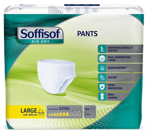 PANNOLONE SOFFISOF AIR DRY PANTS EXTRA L 14 PEZZI - Farmacia Del Monaco