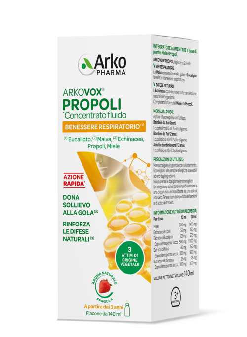 ARKOVOX PROPOLI CONCENTRATO FLUIDO 140 ML - Farmacia Del Monaco