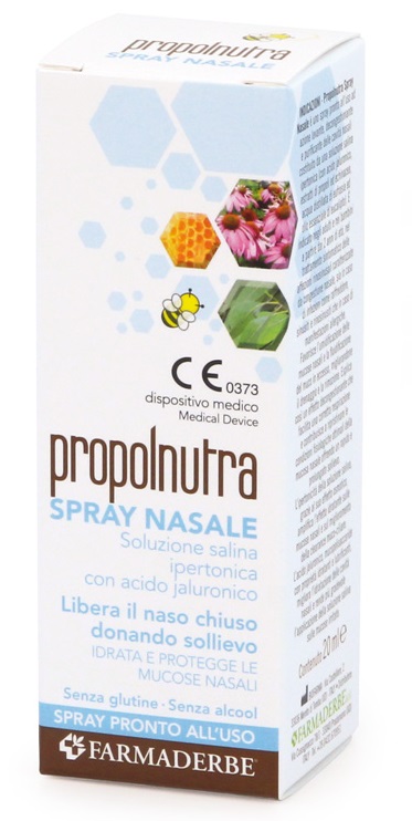 PROPOLNUTRA SPRAY NASALE SOLUZIONE SALINA IPERTONICA CON ACIDO IALURONICO 20 ML - Farmacia Del Monaco