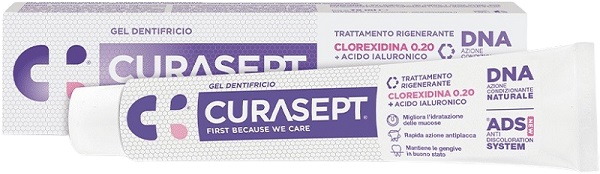 CURASEPT GEL DENTIFRICIO ADS DNA TRATTAMENTO RIGENERANTE 75 ML - Farmacia Del Monaco