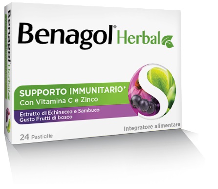 BENAGOL HERBAL FRUTTI DI BOSCO 24 PASTIGLIE - Farmacia Del Monaco