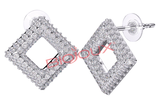 BJT258 ORECCHINO FRAME CRYSTALS 10 MM - Farmacia Del Monaco
