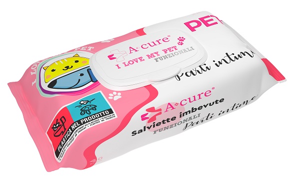 A+CURE I LOVE MY PET FUNZIONALE SALVIETTE POP-UP PARTI INTIME 40 PEZZI RICARICA - Farmacia Del Monaco