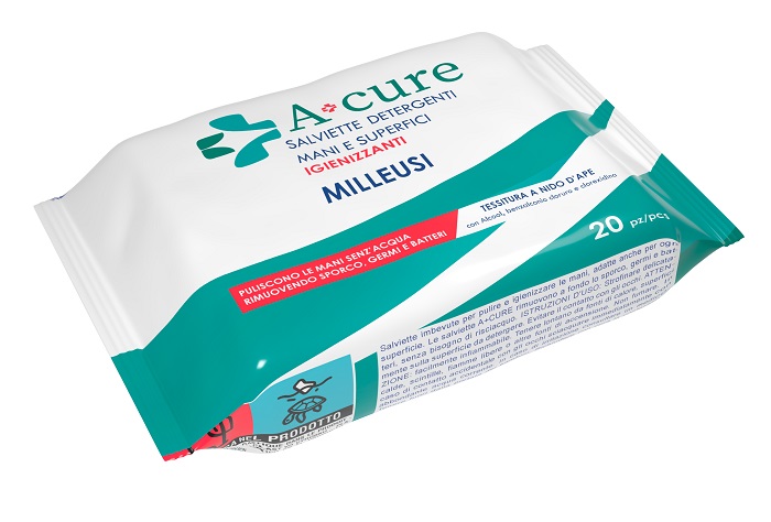 A+CURE IGIENIZZANTE SALVIETTINE MAXI POCKET 20 PEZZI - Farmacia Del Monaco
