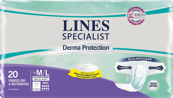 PANNOLONE A MUTANDINA LINES SPECIALIST DERMA MAXI M/L 20 PEZZI - Farmacia Del Monaco