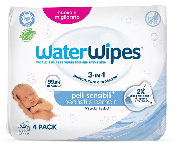 WATERWIPES BIO 4 X 60 PEZZI - Farmacia Del Monaco