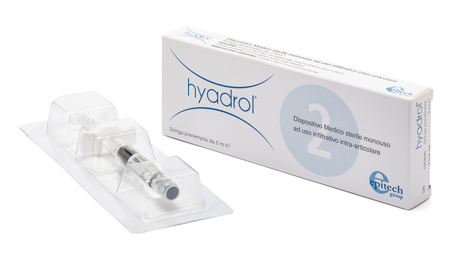 SIRINGA INTRA-ARTICOLARE HYADROL CON ACIDO IALURONICO 1% E ADELMITROL 2% CAPACITA' 2 ML - Farmacia Del Monaco