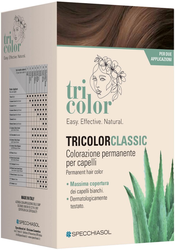 TRICOLOR CLASSIC 7 BIONDO 2 TUBI 50 ML + 2 SHAKER 50 ML + 4 BUSTINE 8 ML - Farmacia Del Monaco