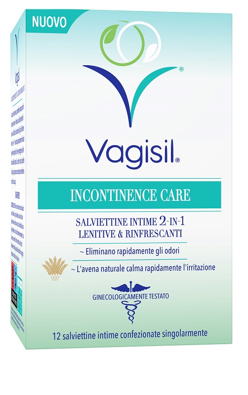 VAGISIL INCONTINENCE CARE SALVIETTINE INTIME 2IN1 LENITIVE & RINFRESCANTI 12 PEZZI - Farmacia Del Monaco