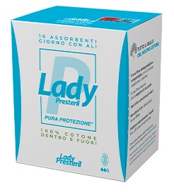 LADY PRESTERIL ASSORBENTI GIORNO CON ALI RIPIEGATI BIODEGRADABILI 10 PEZZI - Farmacia Del Monaco