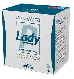 LADY PRESTERIL ASSORBENTI NOTTE CON ALI RIPIEGATI BIODEGRADABILI 10 PEZZI - Farmacia Del Monaco