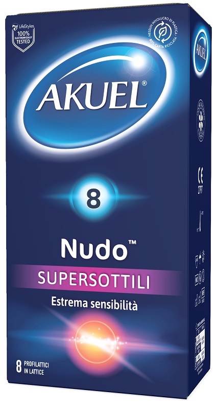 PROFILATTICO AKUEL NUDO SUPERSOTTILE 8 PEZZI - Farmacia Del Monaco