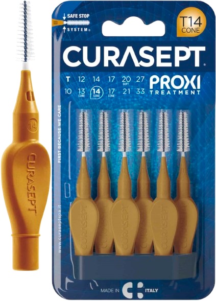 CURASEPT PROXI T14 OCRA/DARK GOLD 6 PEZZI - Farmacia Del Monaco
