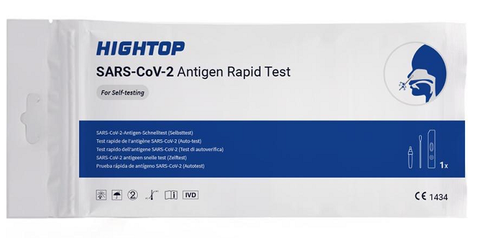 TEST ANTIGENICO RAPIDO COVID-19 HIGHTOP AUTODIAGNOSTICO DETERMINAZIONE QUALITATIVA ANTIGENI SARS-COV-2 IN TAMPONI NASALI MEDIANTE IMMUNOCROMATOGRAFIA - Farmacia Del Monaco