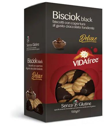 BISCIOK BLACK CIOCCOLATO FONDENTE VIDAFREE BISCOTTI SENZA GLUTINE 150 G - Farmacia Del Monaco