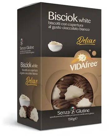 BISCIOK WHITE AL CIOCCOLATO BIANCO VIDAFREE BISCOTTI SENZA GLUTINE 150 G - Farmacia Del Monaco